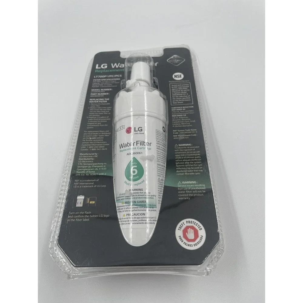 LG Refrigerator Water Filter LT700P Part #‎ ADQ36006104 NIP